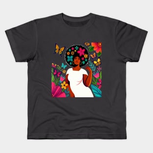African American plus-size beauty Kids T-Shirt